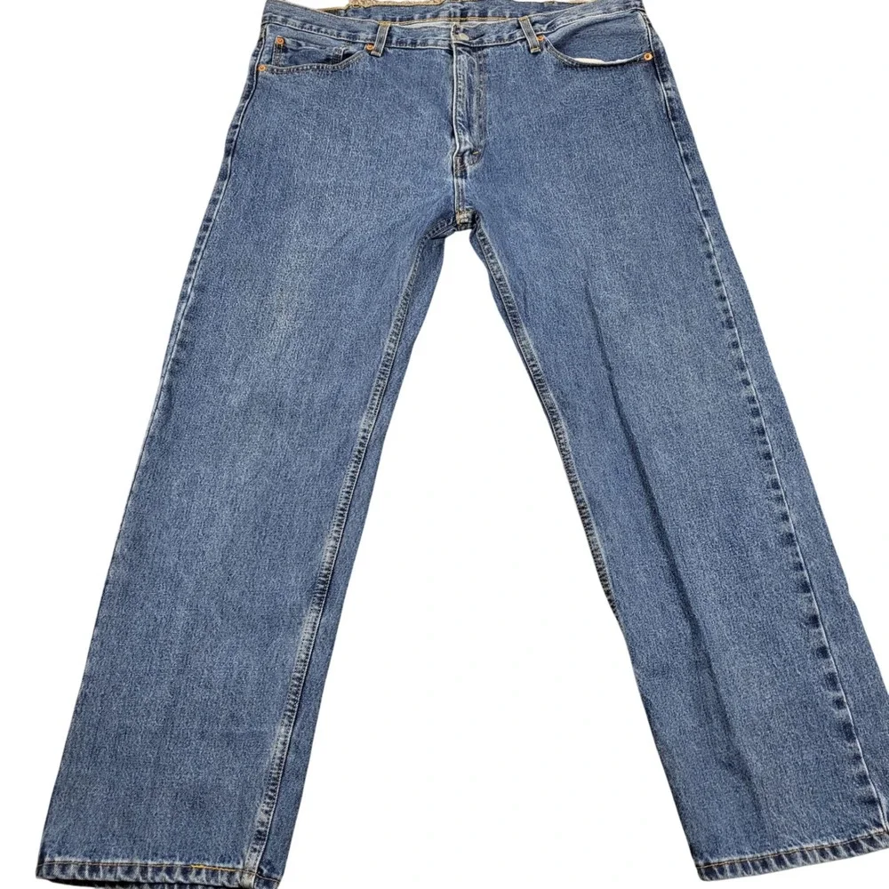 Levi Strauss 505 Mens W42 L32 Blue Denim‎ Jeans Straight Fit Classic